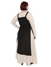 GYDA WOOL Black - Medieval Viking Wool Apron Pinafore Dress